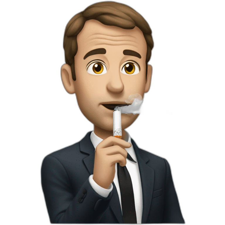 Macron smoke cigarette emoji