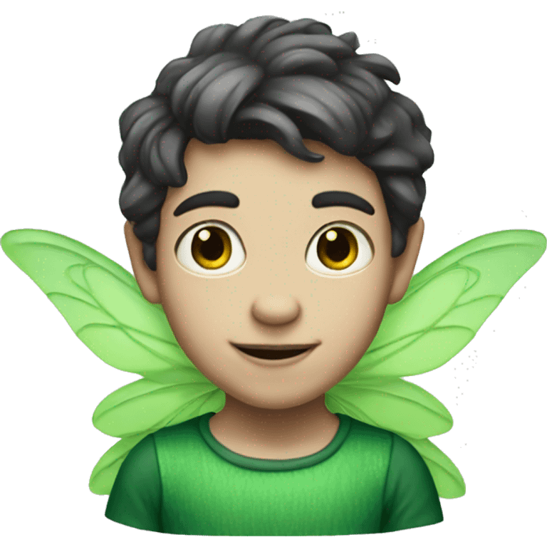 Boy Green Fairy, white skin emoji