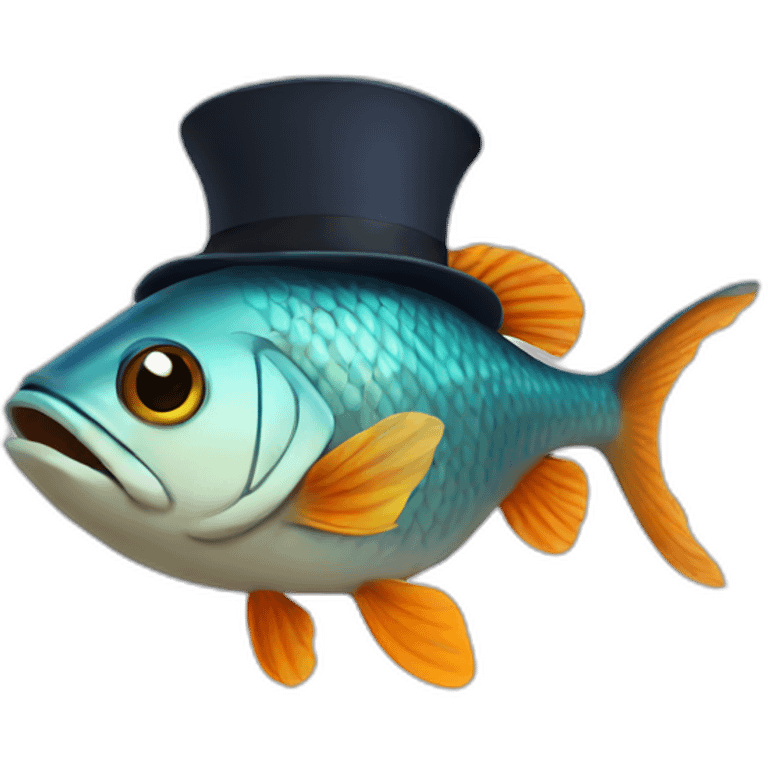 fish with a hat emoji