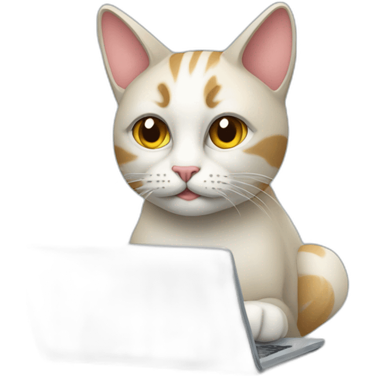 software developer cat on computer emoji