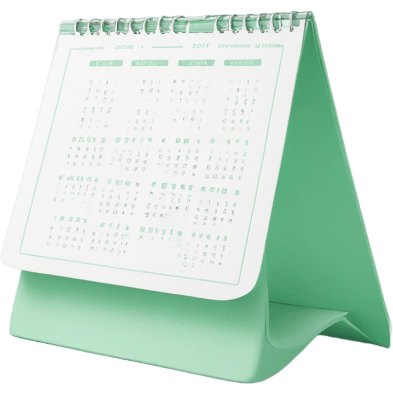 Mint Green table calendar emoji