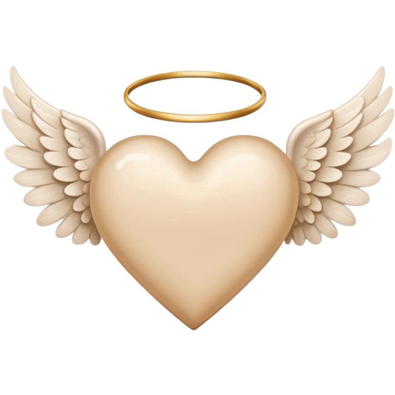 beige heart with angel wings emoji