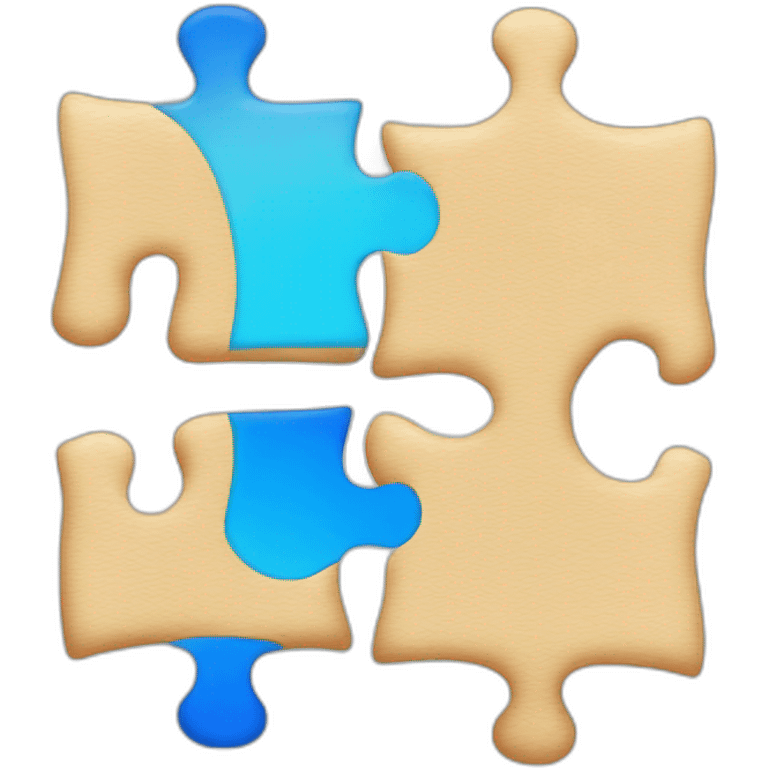 Two blue gradient puzzle pieces separated emoji