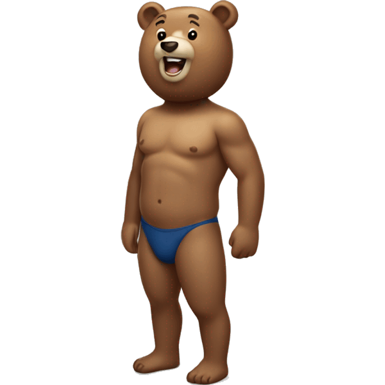 A happy bear with speedo emoji