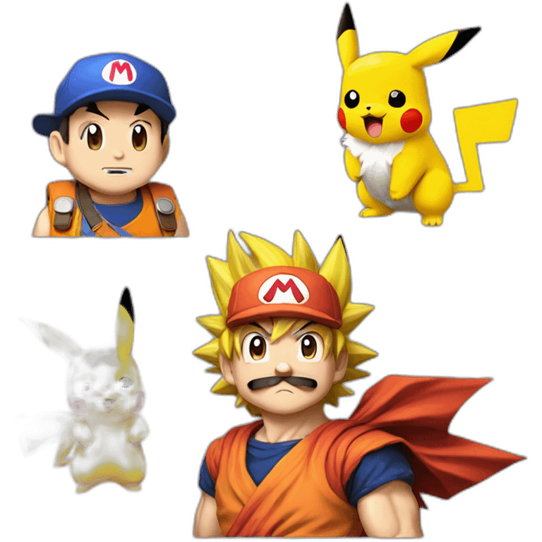 goku pikachu mario emoji