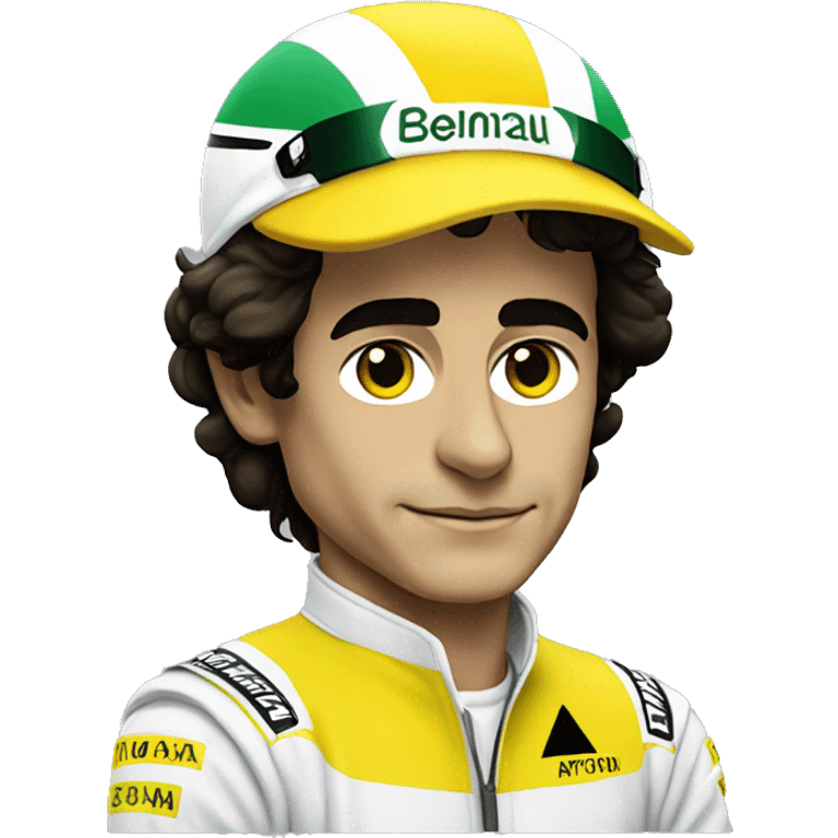 Ayrton senna with his iconic yellow helmet emoji