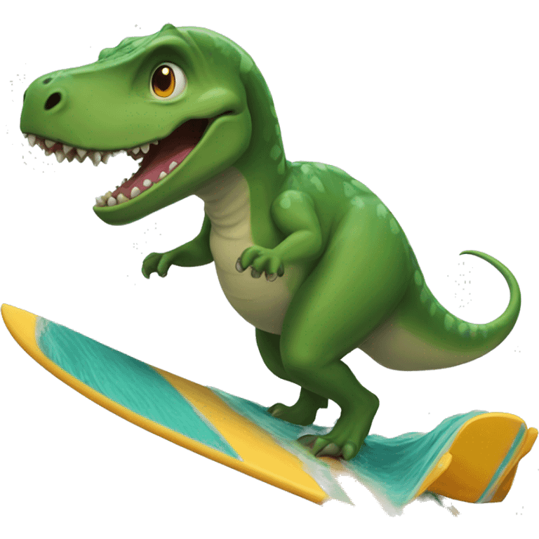 dino surfing emoji