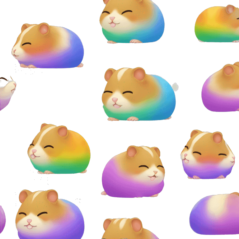 Very sleepy rainbow hamster emoji