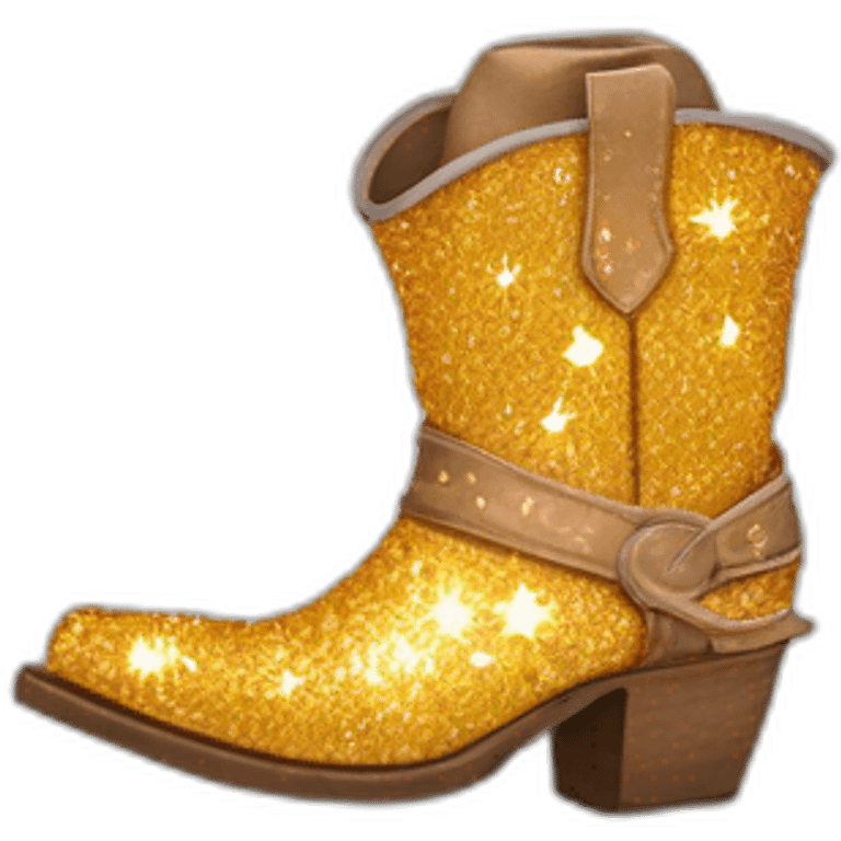 glittery cowboy boot emoji