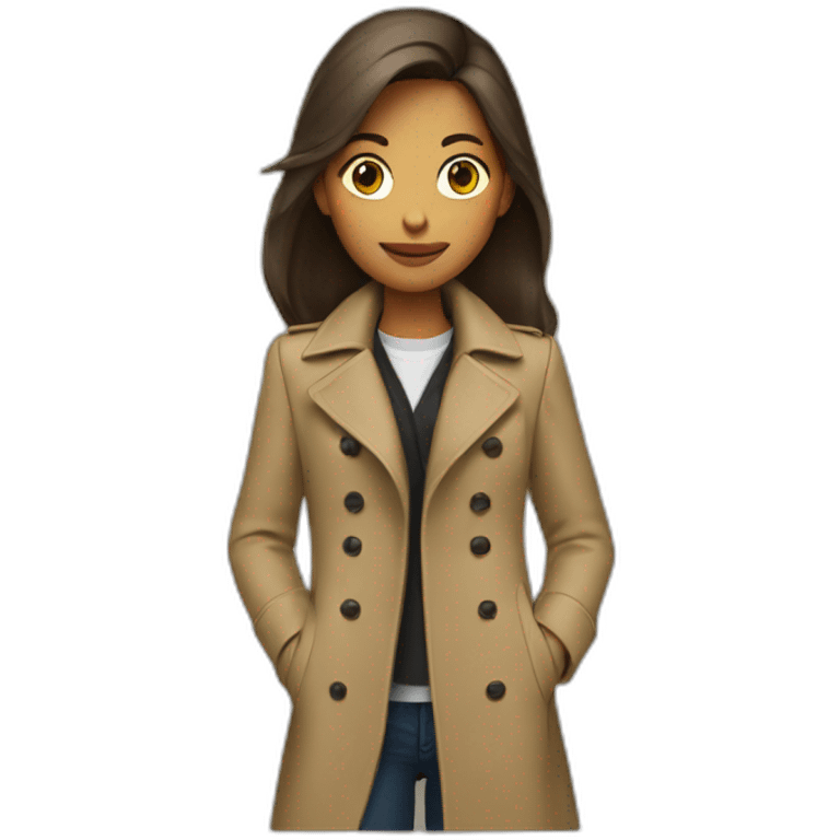 Two girls  shoulders riding in one trench coat emoji