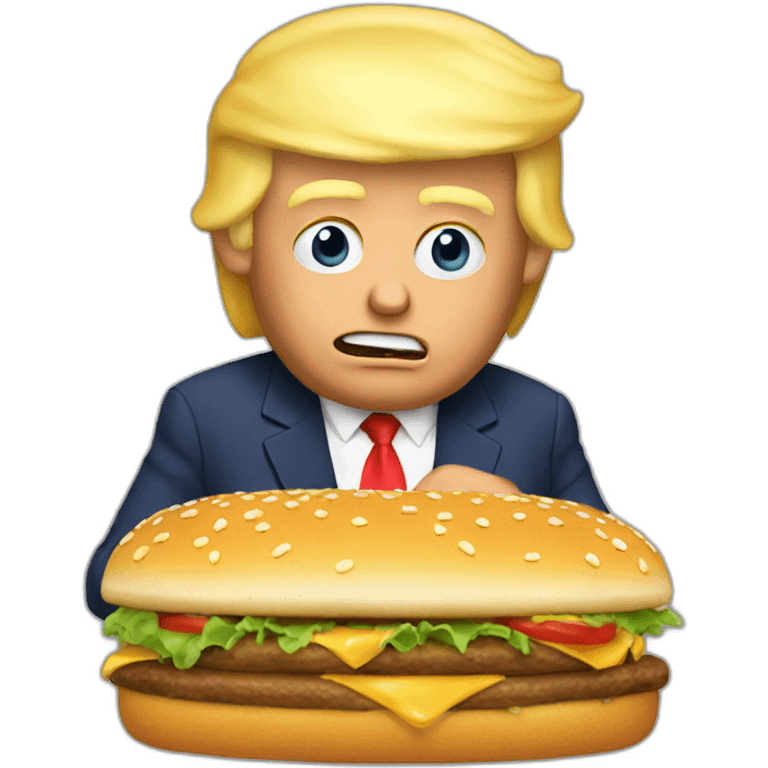 trump eating hamburger emoji