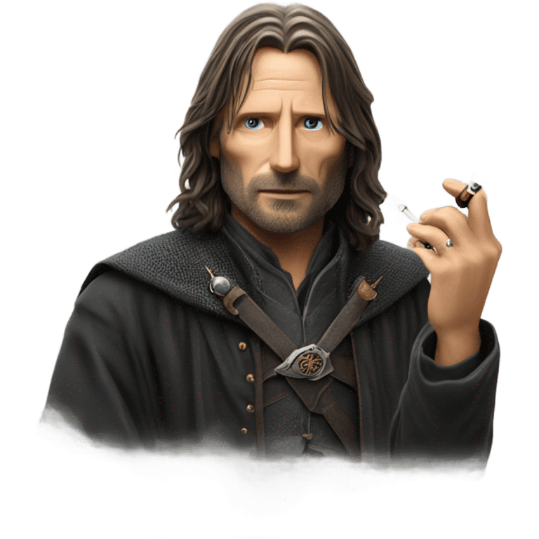 Aragorn smoking a vape emoji