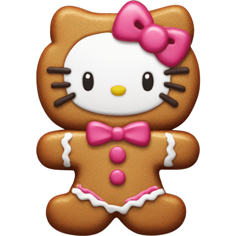 Hello kitty gingerbread man style emoji