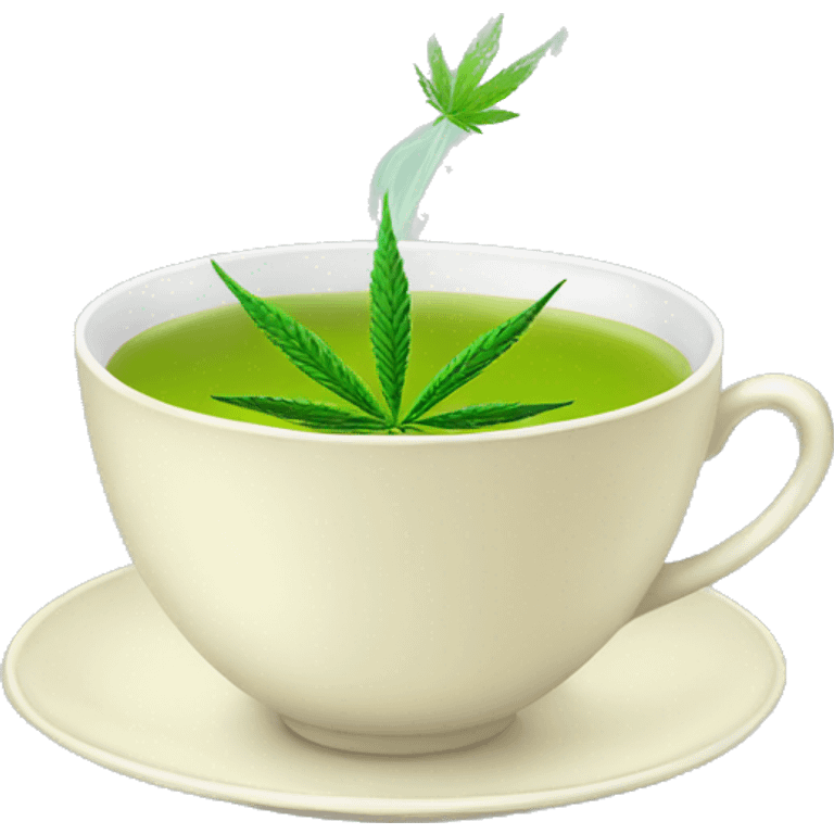 Cannabis tea in a teacup  emoji