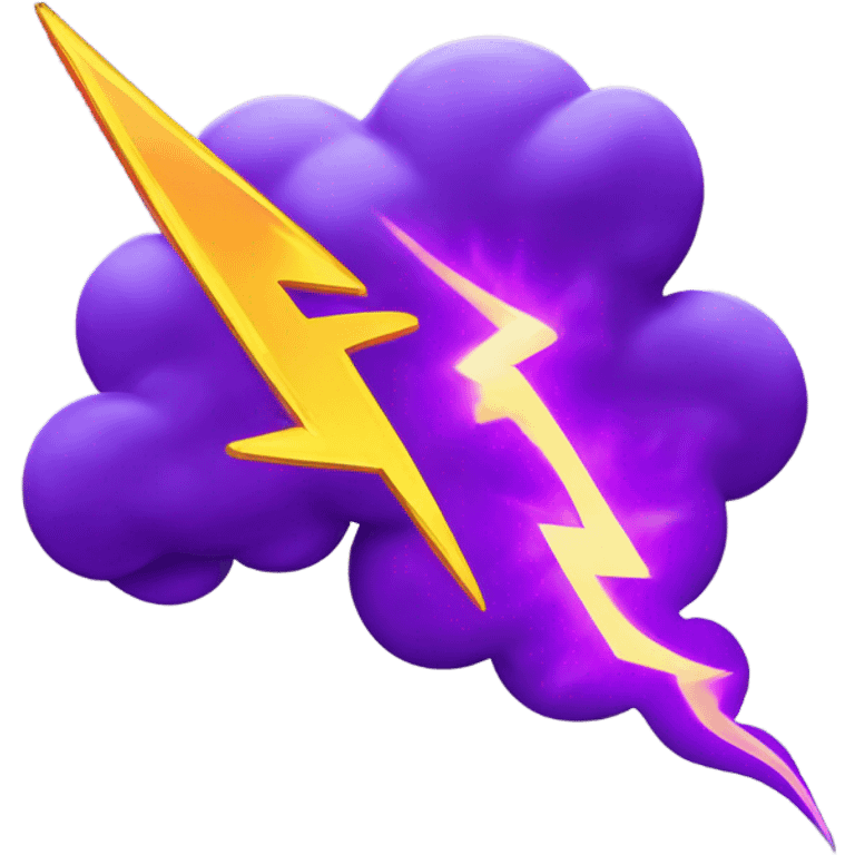 A CLOUD WITH PURPLE LIGHTNING BOLT WITH FIRE  emoji