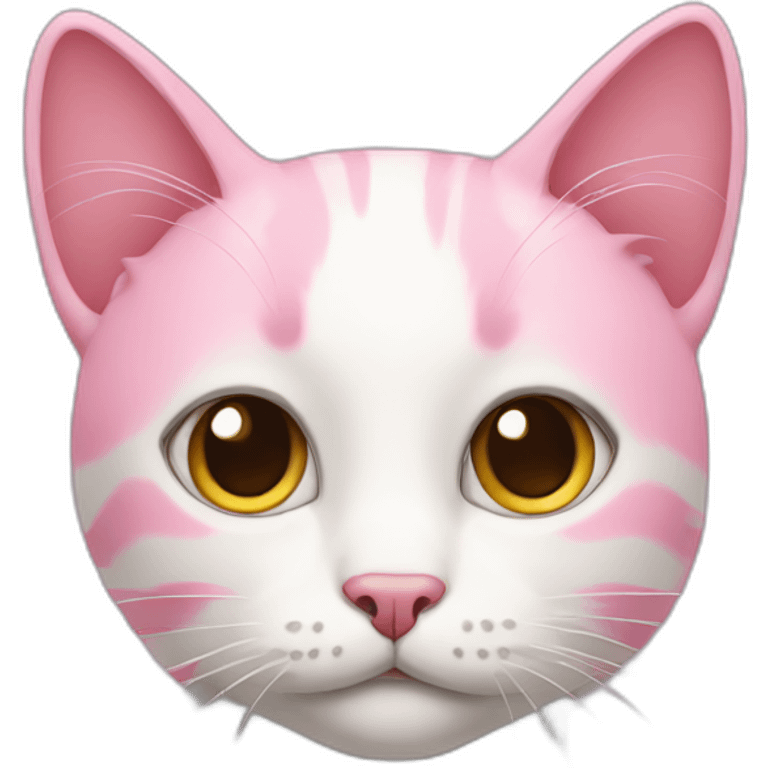 Cat with love eyes with pink hair emoji