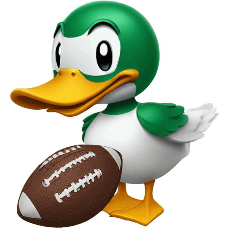 Duck playing football emoji