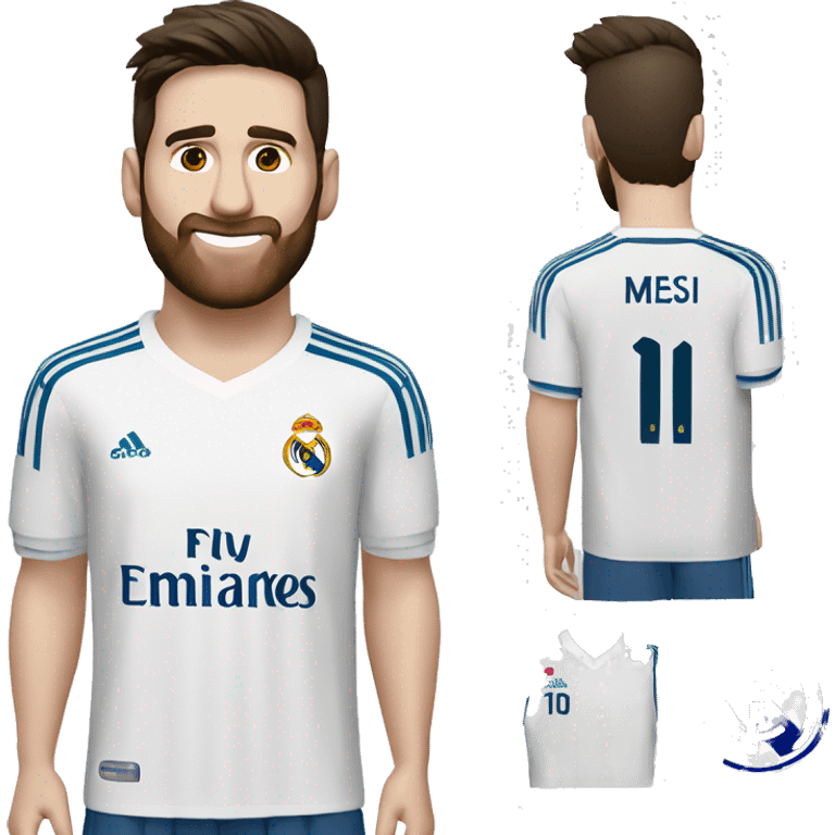 Una camiseta de fútbol del Real Madrid de Messi emoji