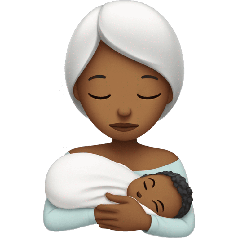 sad mother with newborn emoji