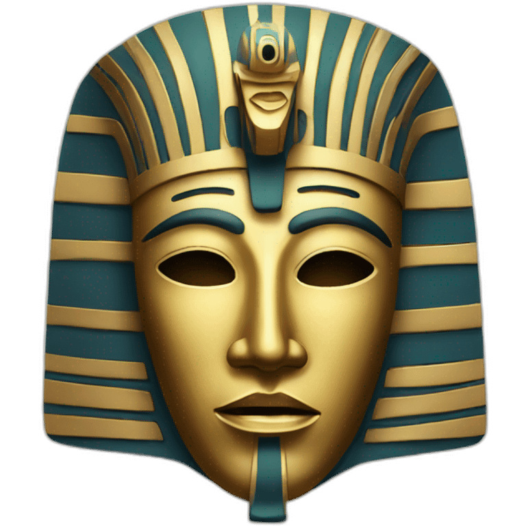 man noh style mask with egyptian face emoji