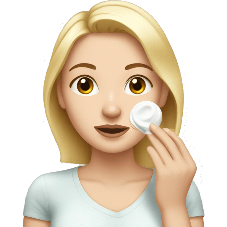 white girl applying cream on face emoji