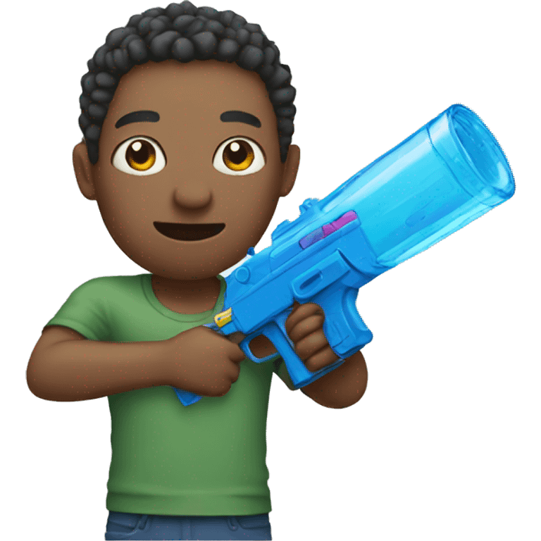 A emoji holding a water gun emoji