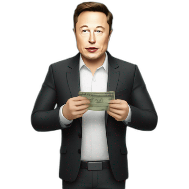 Elon musk qui mange des billets emoji