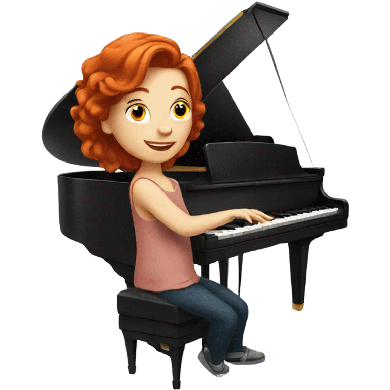 Redhead playing piano emoji