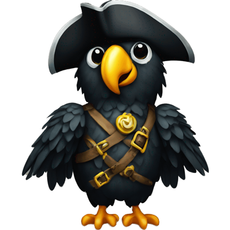 Black Pirate Parrot emoji