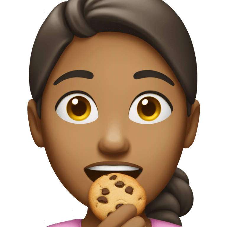 Woman eating a cookie emoji