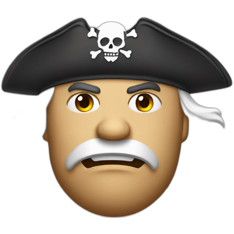 white pirate with angry face emoji