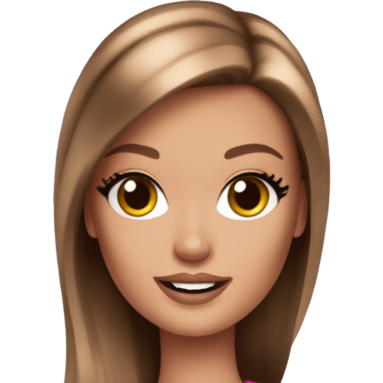 glamorous barbie with brown hair emoji