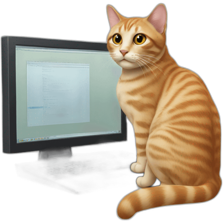 cat works computer emoji