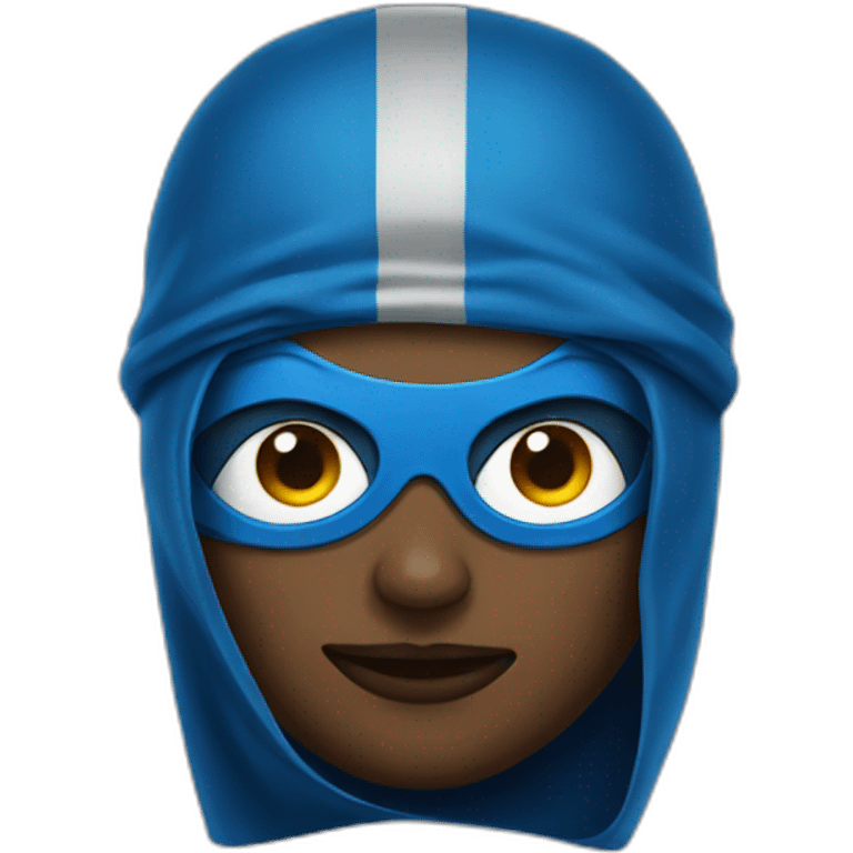 Portrait Super hero with blue cloths emoji