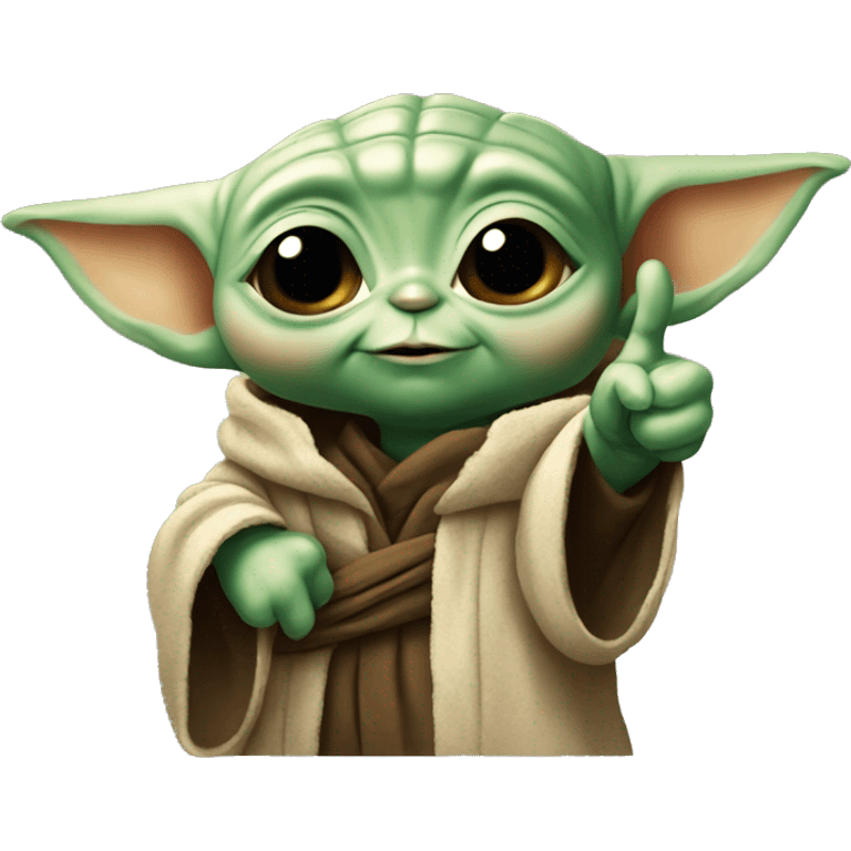 baby yoda shows his thumb up emoji