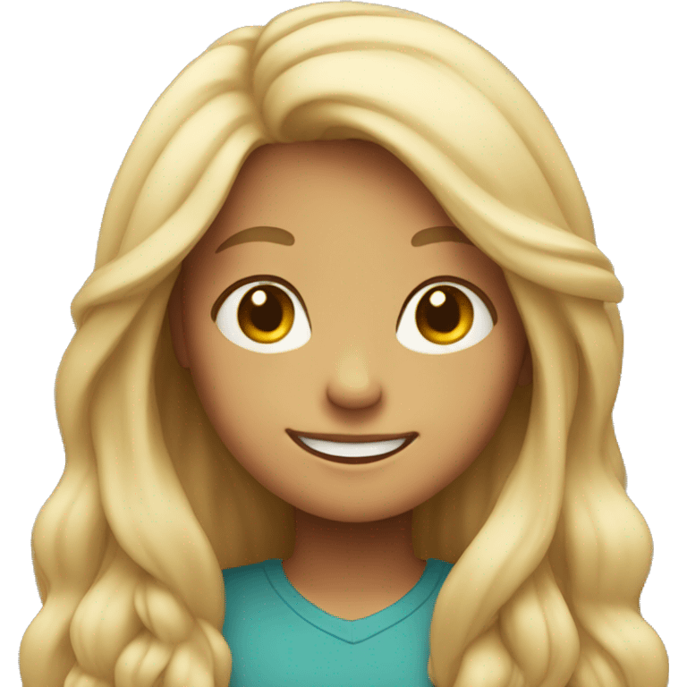 smiling girl with long hair emoji