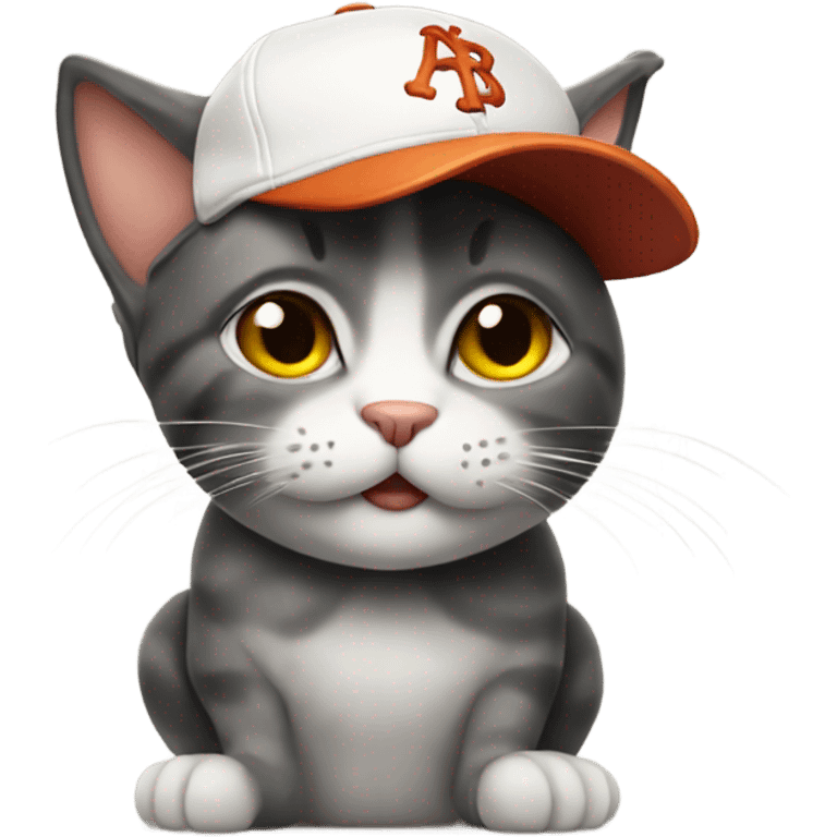 Cat with a baseball hat emoji