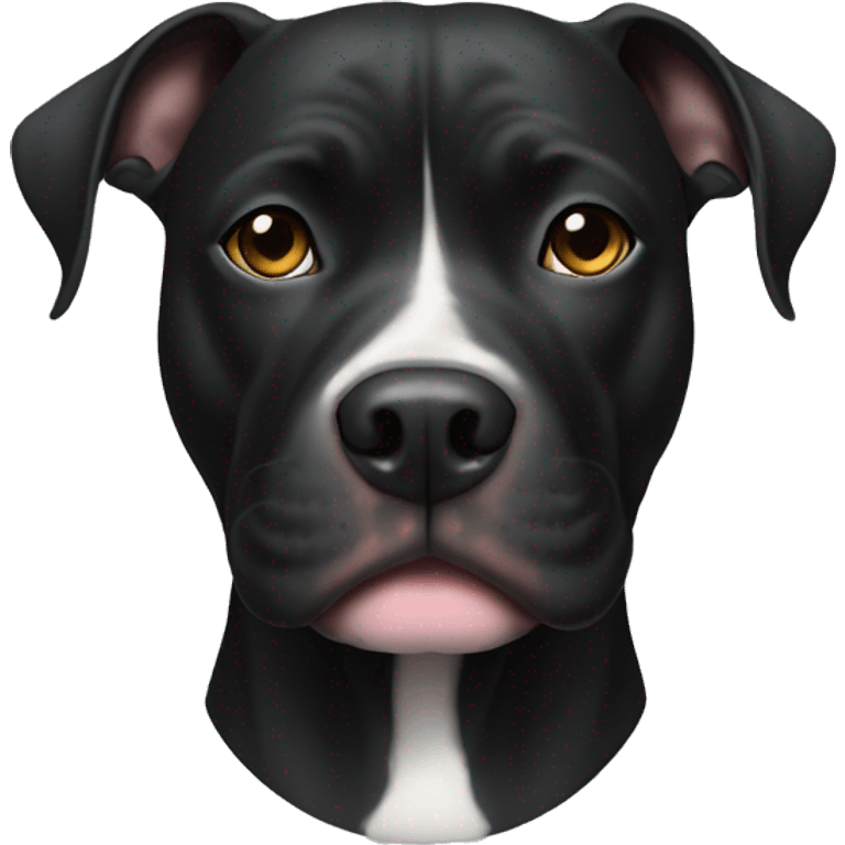 Black pitbull with a white snout  emoji