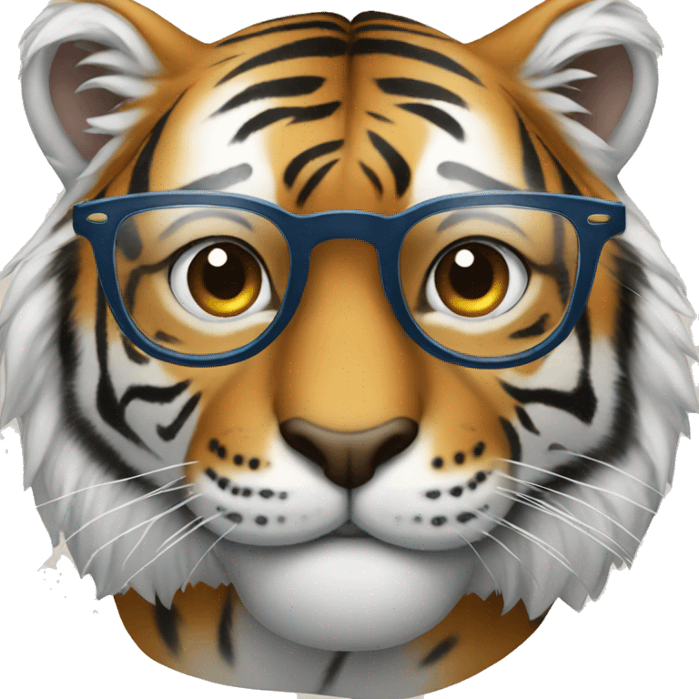 tiger with glasses emoji