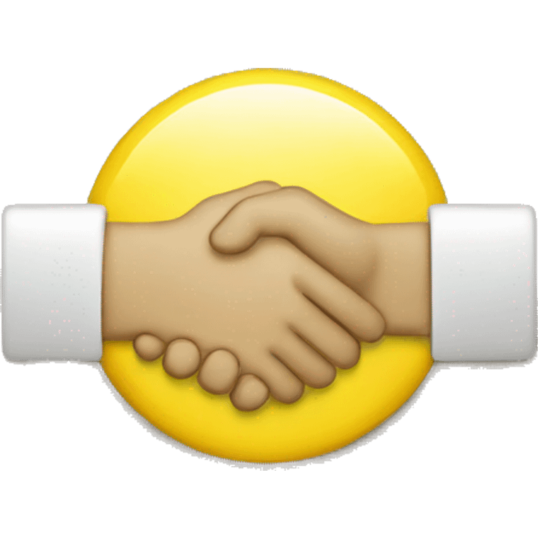 handshake with a light yellow circle emoji