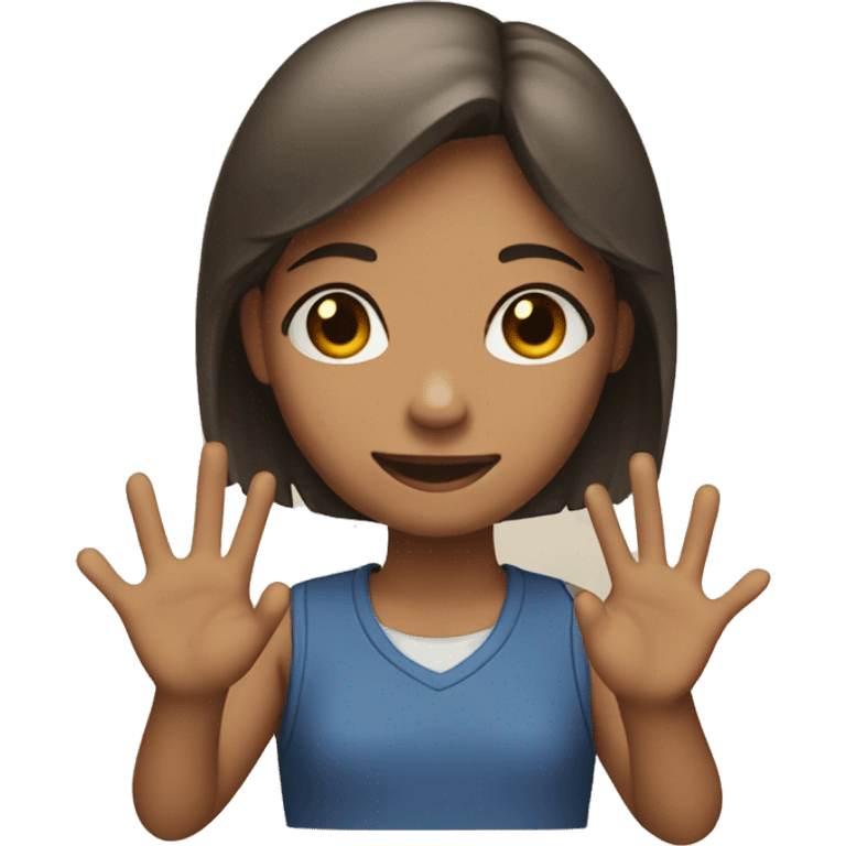 A girl with a start in a hand emoji