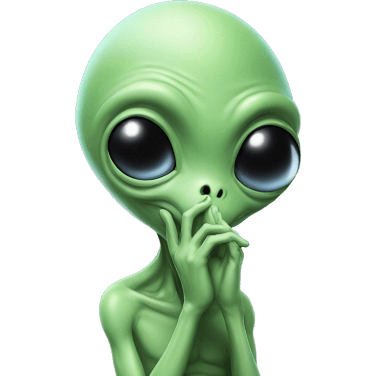 An alien blowing a kiss emoji