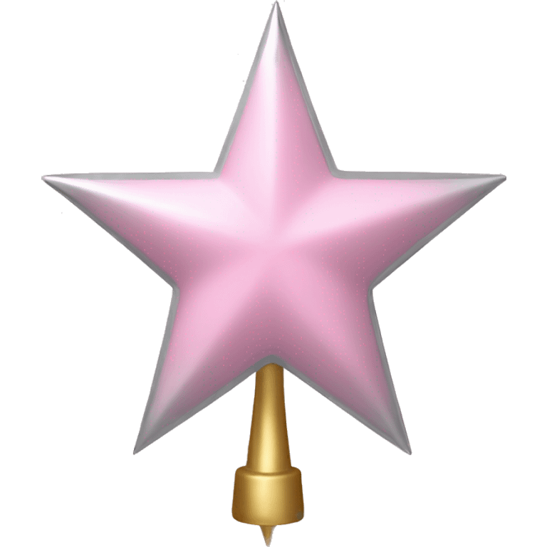 light pink tree topper star silver emoji