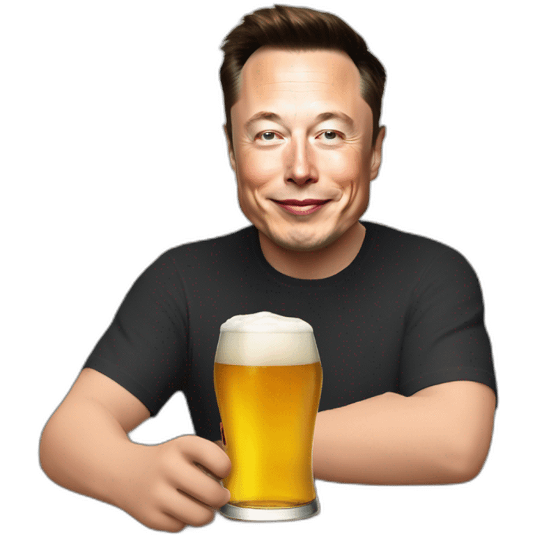 Elon Musk qui boit une bière emoji