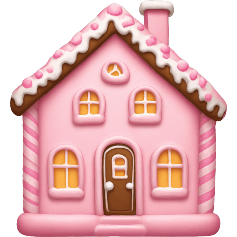 Cosy light pink gingerbread house  emoji