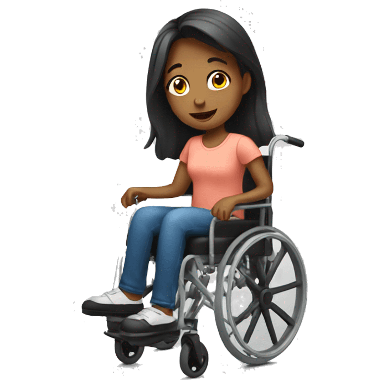 Girl study in wheelchair emoji