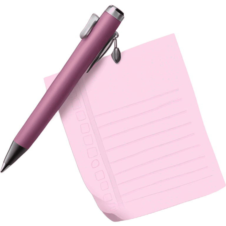 Light pink to do list with pen on side emoji