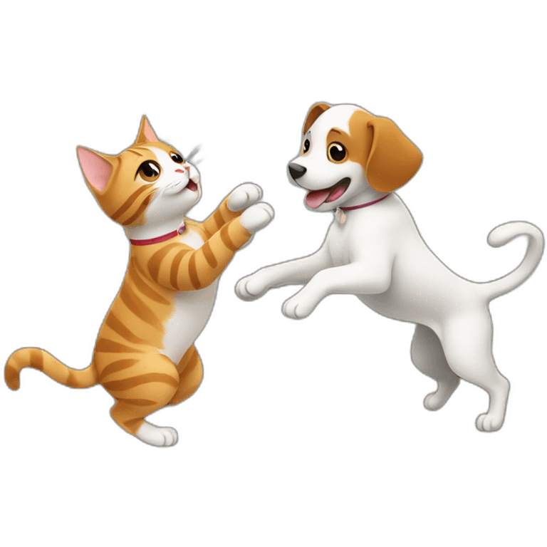 cat dancing with a dog in a church emoji