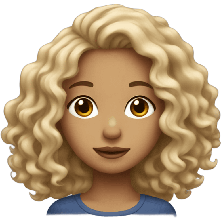 Light skinned Girl with wavy hair  emoji