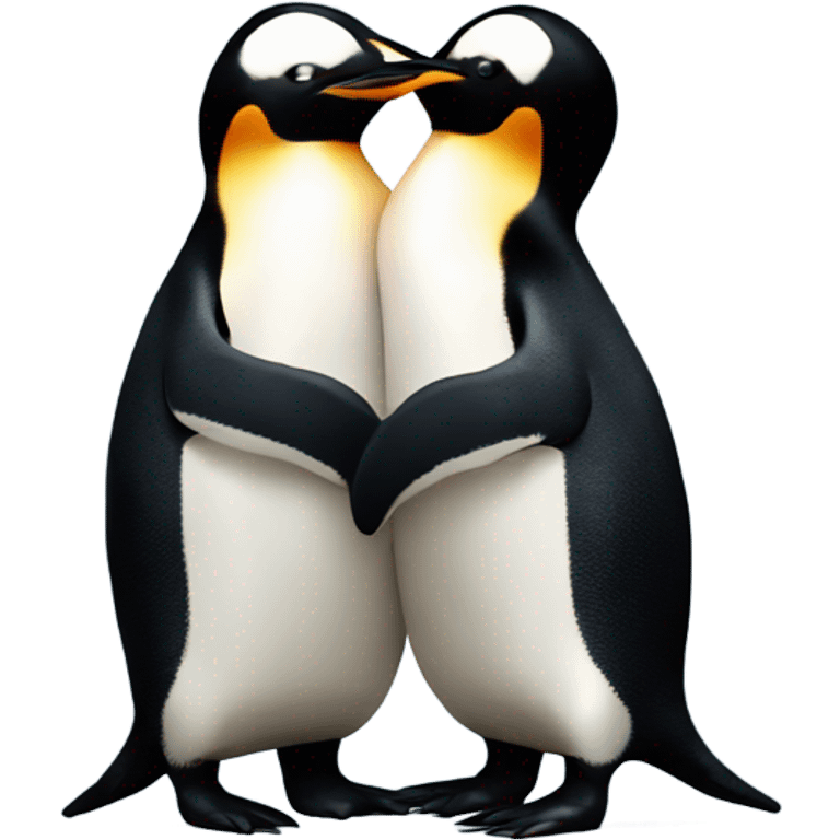 Penguins hugging emoji